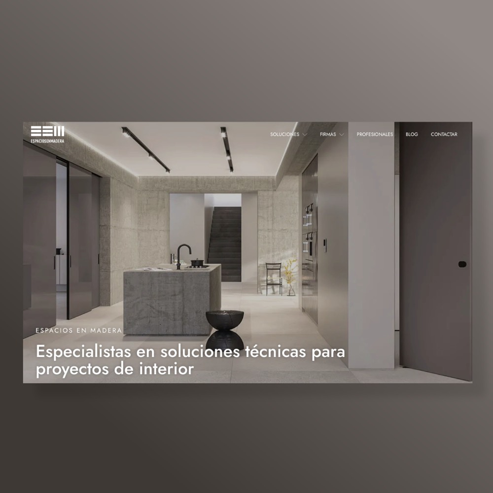 Captura de la web de Espacios en Madera