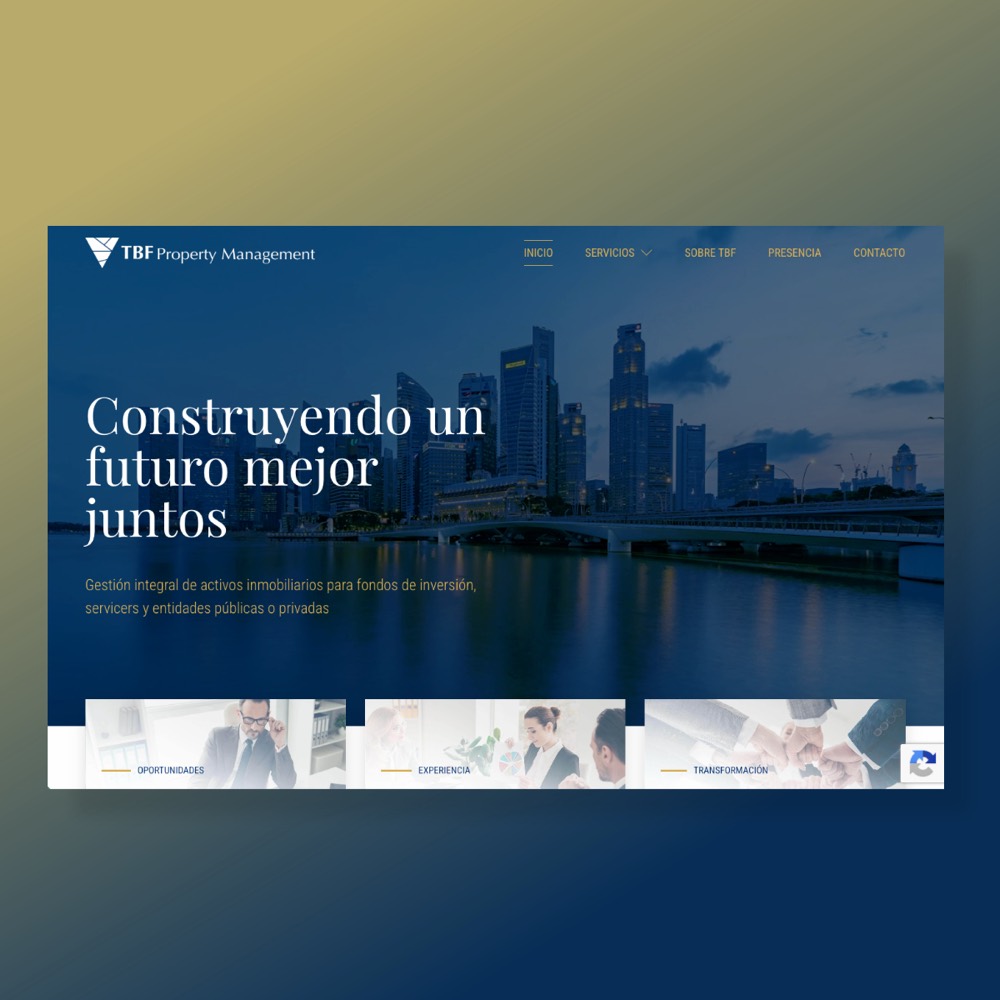 Captura de la web de TBF Property Management